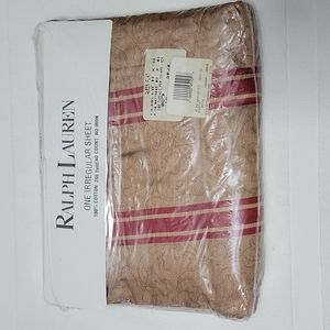 NWOT Ralph Lauren Jardiniere Red Stripe Queen flat sheet